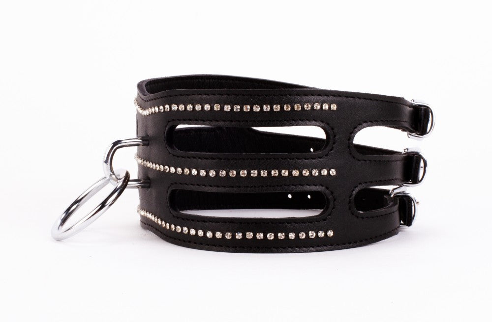Designer Traingo Collar Made in Calf Softy Leather Black