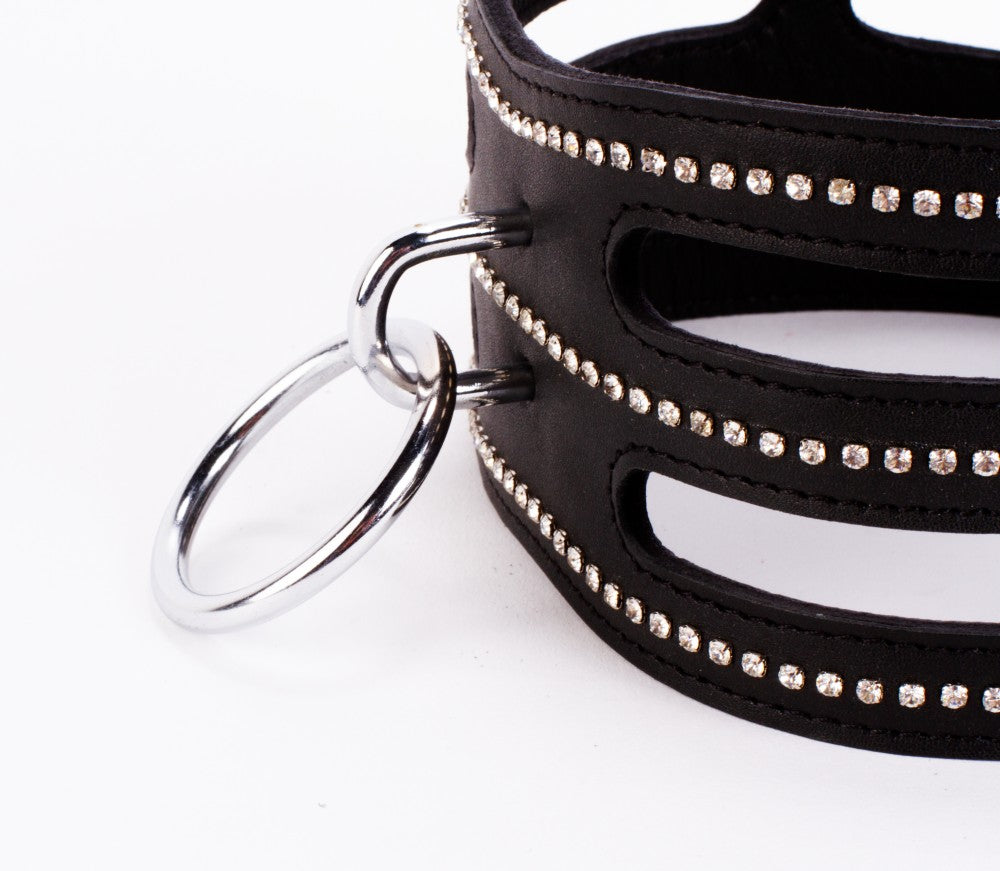 Designer Traingo Collar Made in Calf Softy Leather Black
