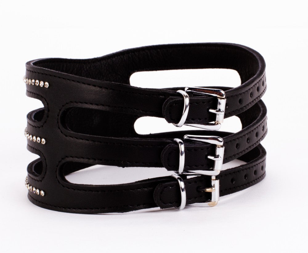 Designer Traingo Collar Made in Calf Softy Leather Black
