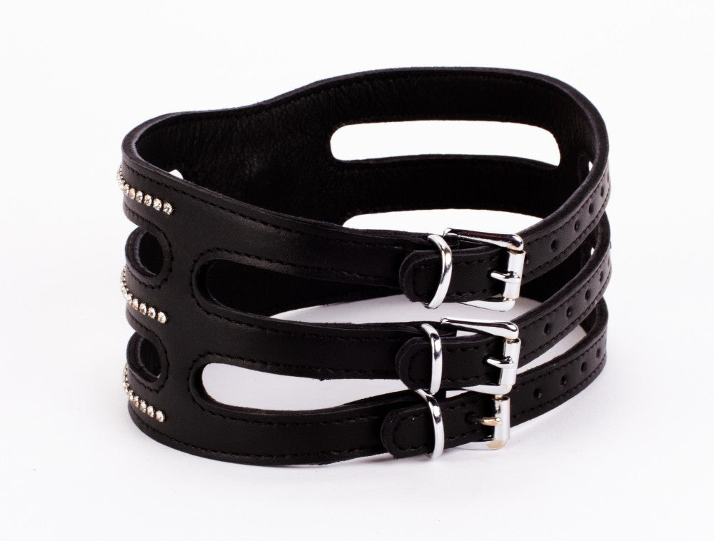Designer Traingo Collar Made in Calf Softy Leather Black