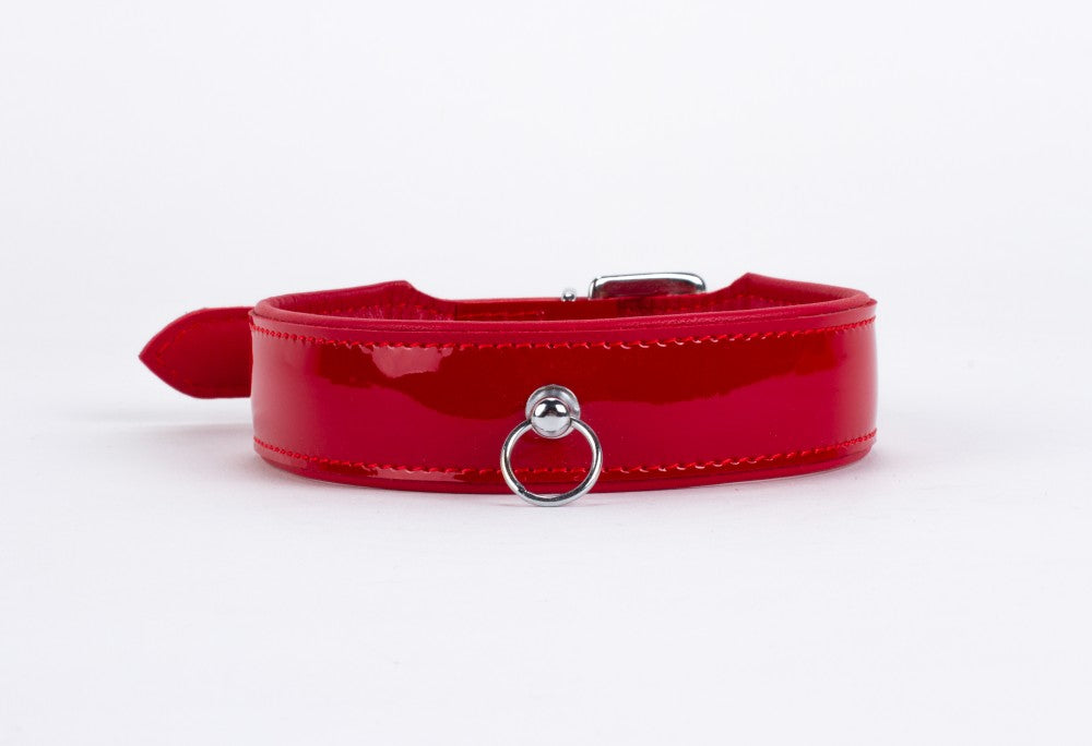 Patent Leather with Lamb Leather Backing Red