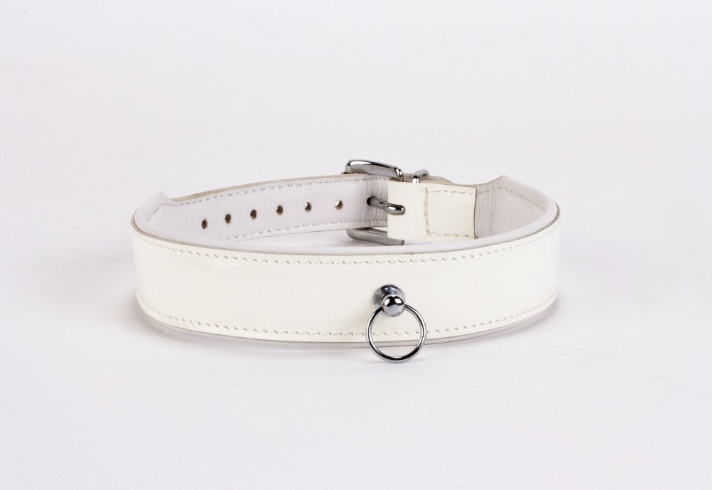 Patent Leather with Lamb Leather Backing White