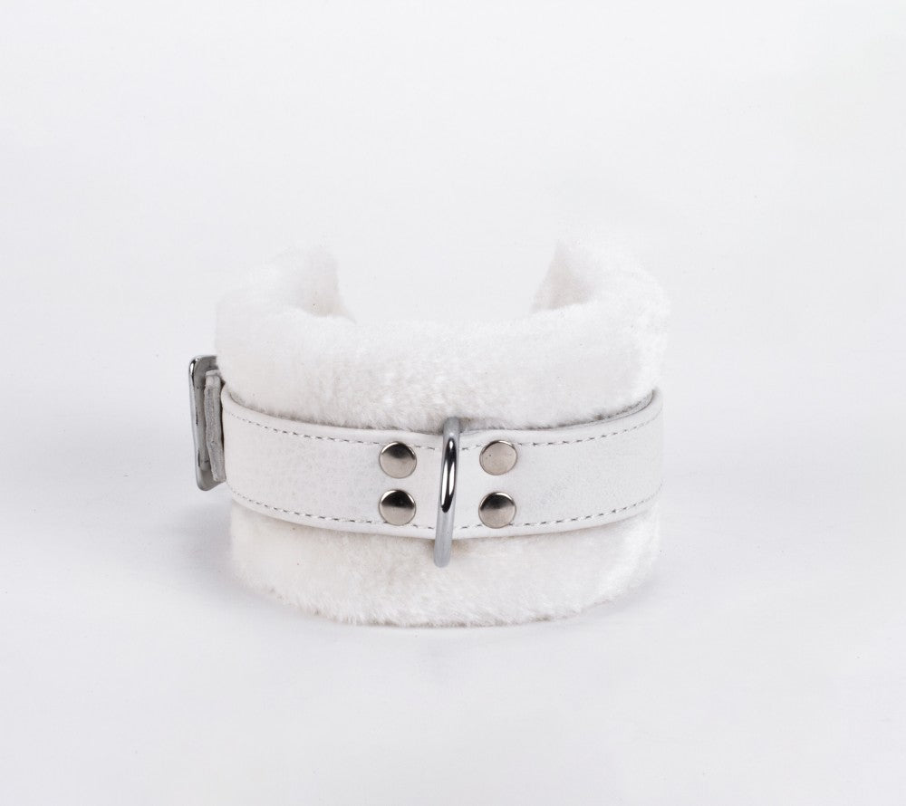 Handcuff Design Made in Calf Softy Leather White