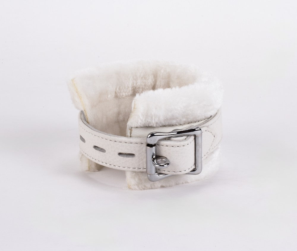 Handcuff Design Made in Calf Softy Leather White