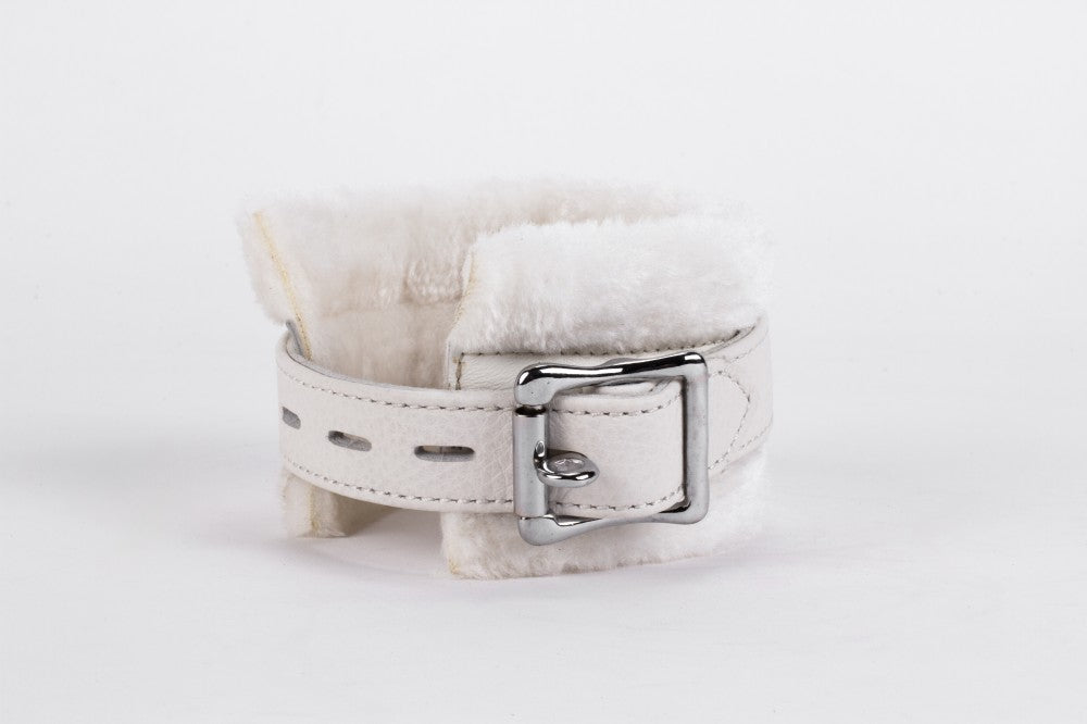 Handcuff Design Made in Calf Softy Leather White
