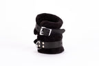 Handcuff Design Made in Calf Softy Leather and Puffed Fur Black