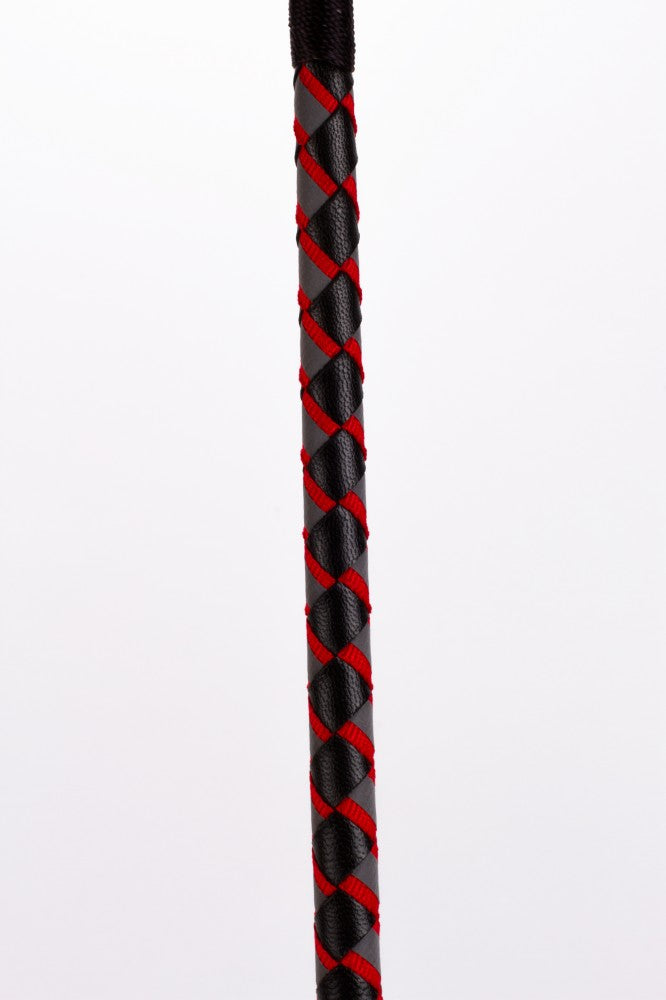Leather Stick with Neon Strip and Nubuck Leather Top Red