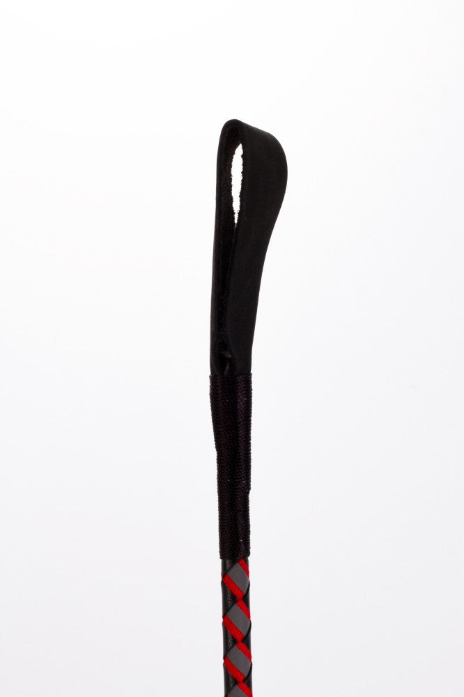 Leather Stick with Neon Strip and Nubuck Leather Top Red
