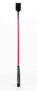 Nylon Stick with Neon Strip and Goat Kid Leather Handle Nubuck Leather Top Red