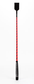 Nylon Stick with Neon Strip and Goat Kid Leather Handle Nubuck Leather Top Red