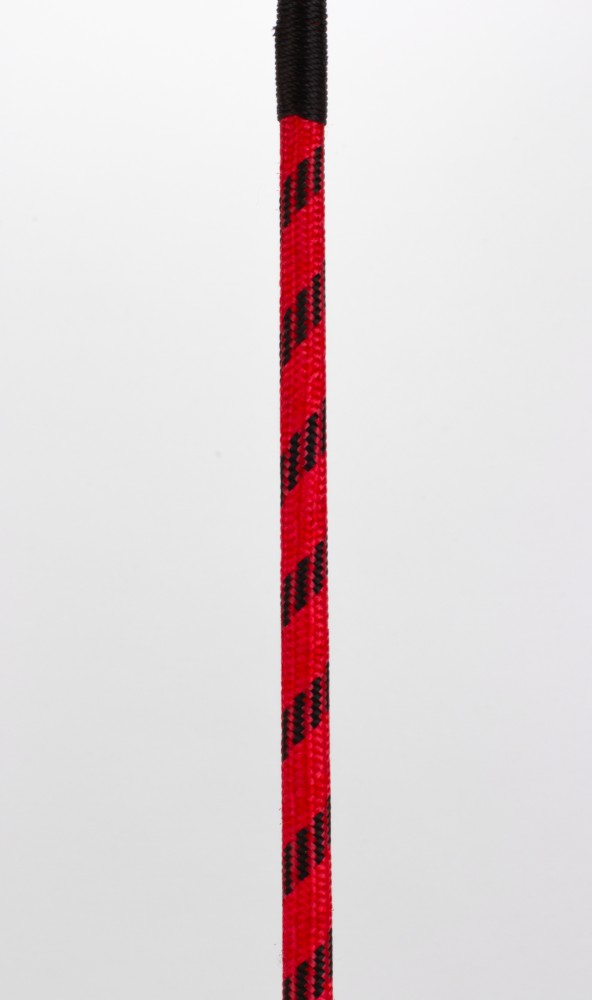 Nylon Stick with Neon Strip and Goat Kid Leather Handle Nubuck Leather Top Red