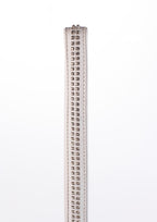 Lamb Leather Handle with 2 Rows of Small Rhinestones and Metal Chain White