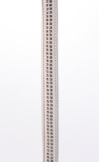 Lamb Leather Handle with 2 Rows of Small Rhinestones and Metal Chain White