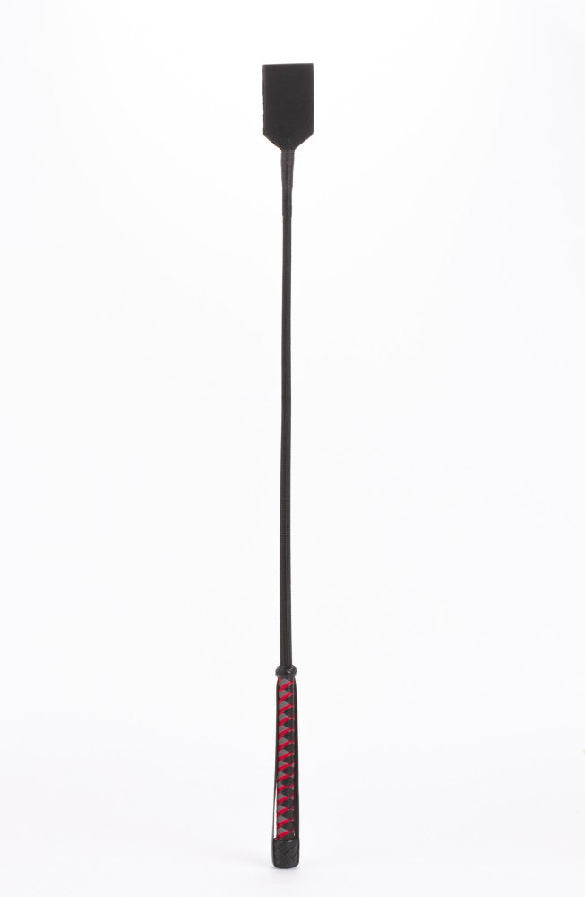 Nylon Stick with Neon Strip and Goat Kid Leather Handle Nubuck Leather Black