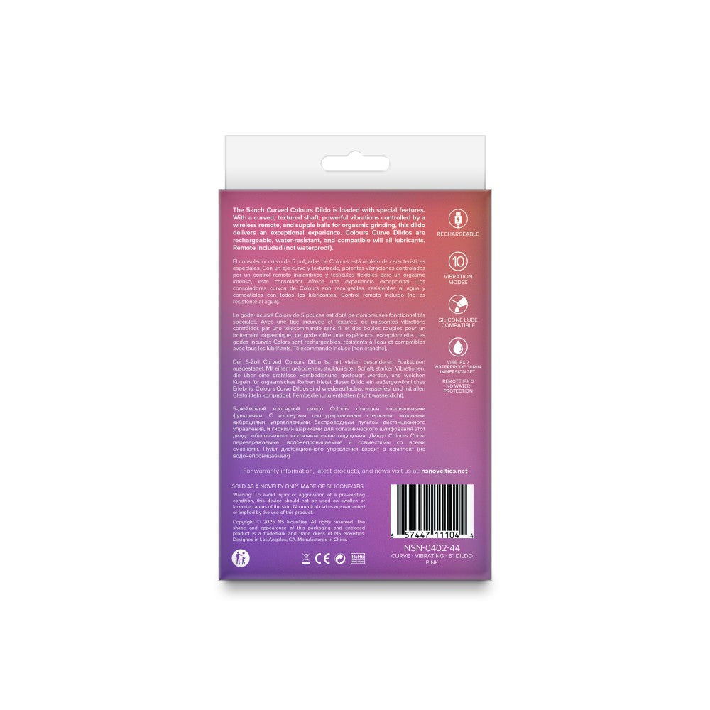 Colours - Curve - Vibrating - 5" Dildo - Pink